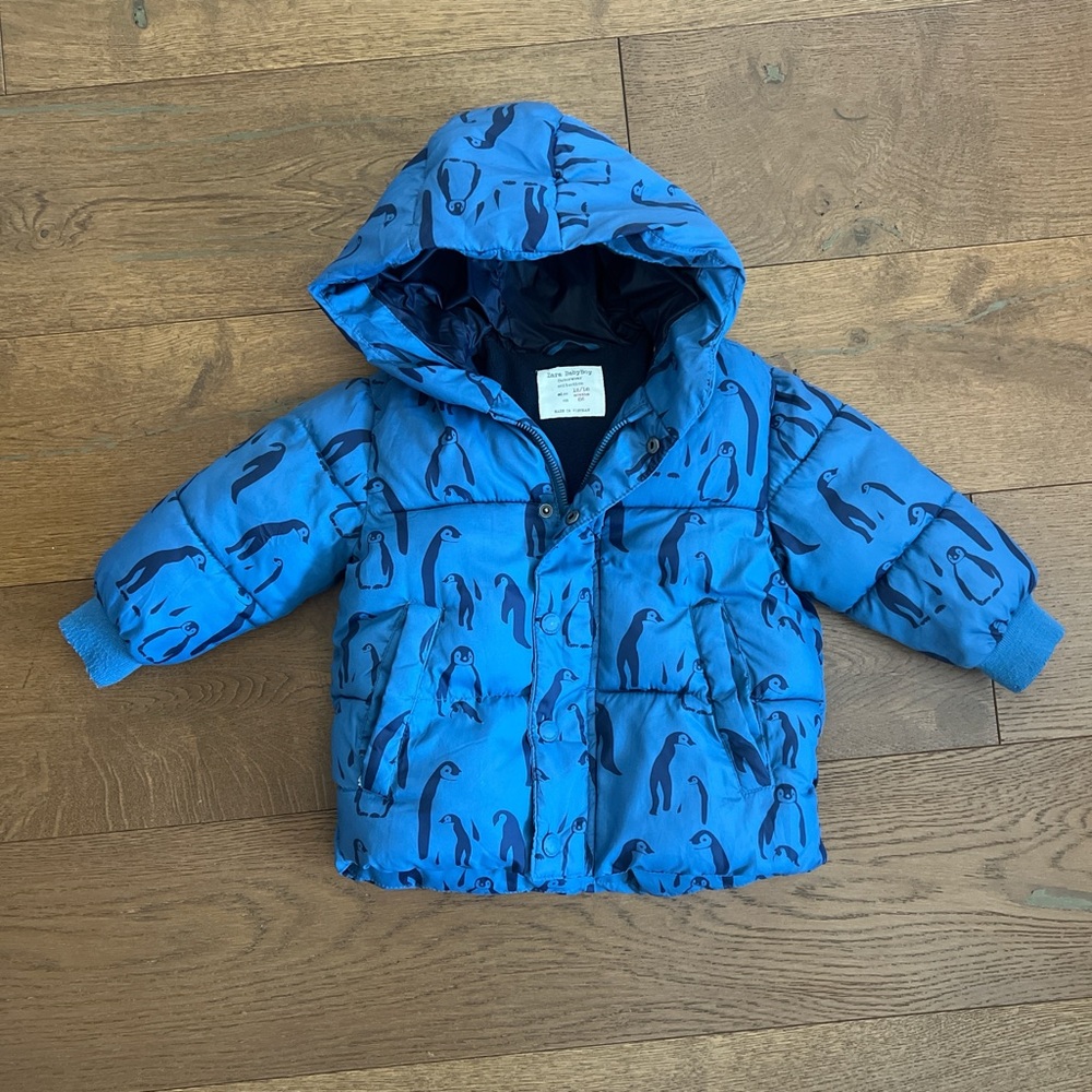 Blue Print Puffer Jacket